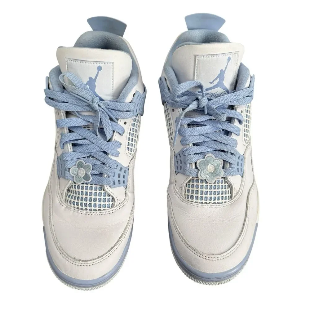 Nike Air Jordan 4 Retro Wmns 11/M 9.5 HV0823-100 White Alumin Blue Forget Me Not